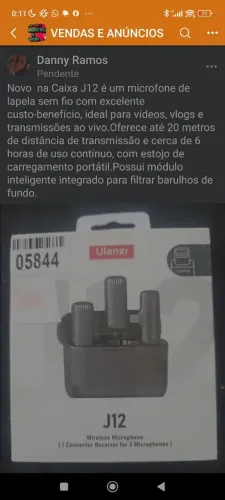 Microfone de lapela