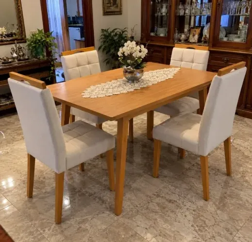Mesa de Jantar 120x80 Com 4 Cadeiras (Entrego Hoje Lacrado Novo)