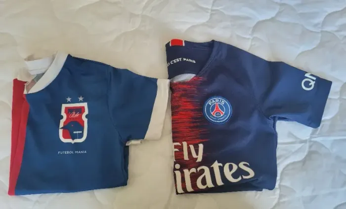 Camisas de time infantil originais (PSG + Paraná Clube) - ótimo estado