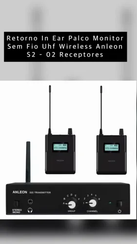 Retorno In Ear Palco Monitor Sem Fio Uhf Wireless Anleon 52 - 02 Receptores