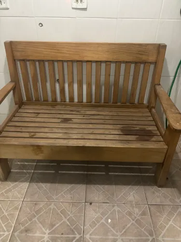 Conjunto banco madeira rustico