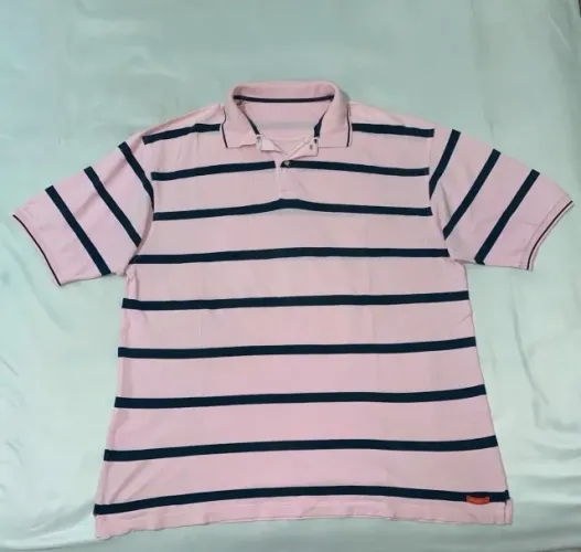 Camisa Polo Brooksfield Original TAM XXL/GGG Listrada Salmão / Azul Marinho