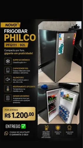 FIGOBRAR PHILCO 127V SEMI NOVO GARANTIA DE FÁBRICA