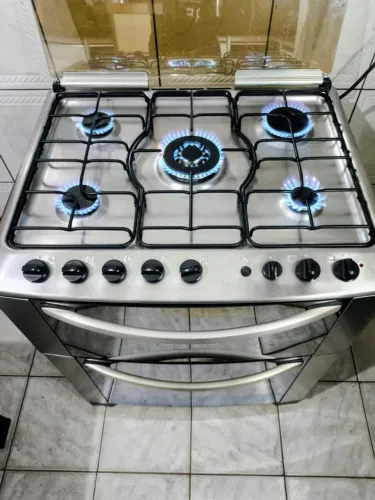 FOGÃO ELECTROLUX MESA INOX 5 BOCAS 2 FORNOS E GRILL