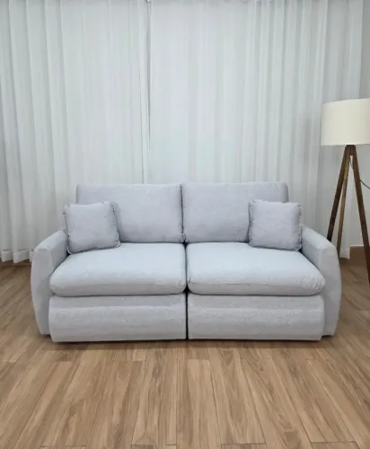 Sofá Cama Retrátil Reclinável Amaranto 2.30m Linho Produto Novo - Pronta Entrega