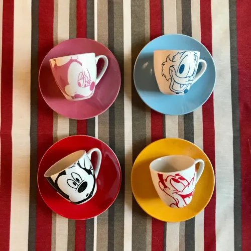 conjunto de xícaras de café de porcelana disney