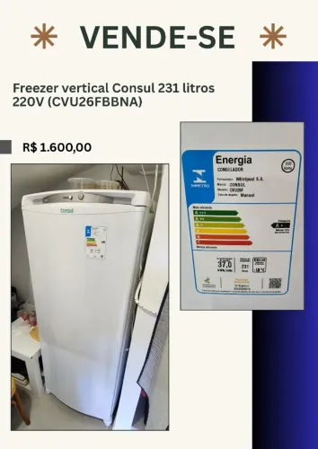 Freezer vertical Consul 231 litros 220V