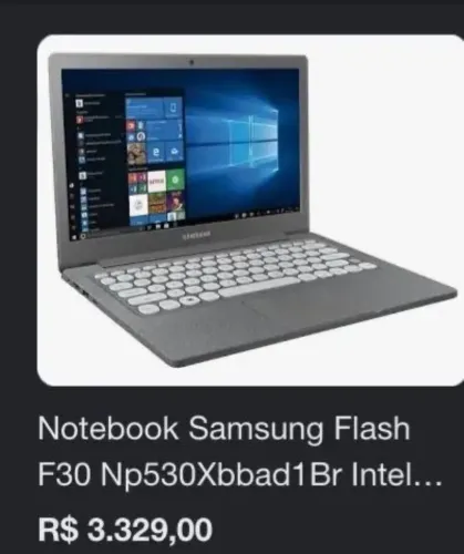 Notebook Samsung Flash F30 + Carregador Original