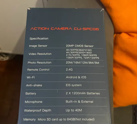 Action Cam 4k COOAU CU-SPC06 nova