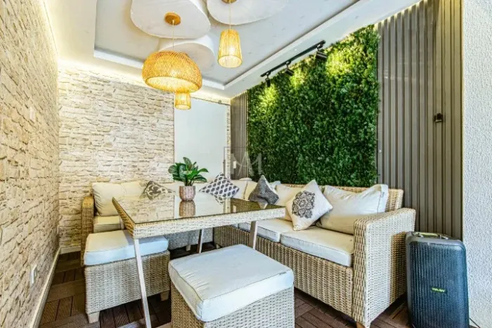 Conjunto com Sofá, Poltrona e Mesa Alumínio|Rattan Bege