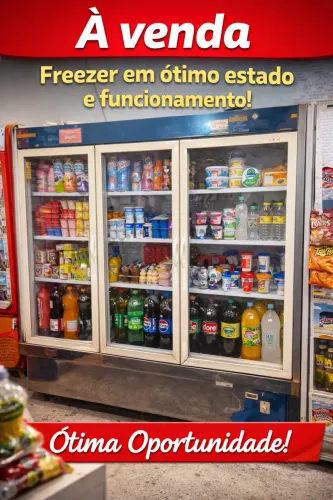 Freezer expositor 3 portas, para supermercado, padaria e demais.