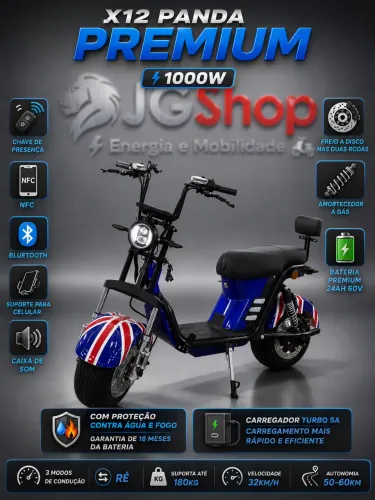 Moto Elétrica X12 premium Panda 1000w