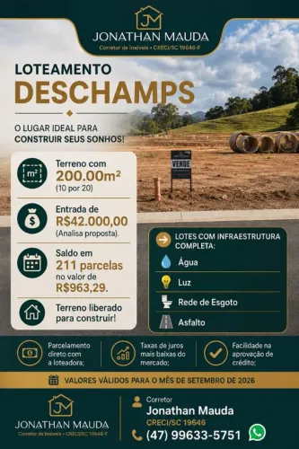 Terreno em Ilhota loteamento Deschamps
