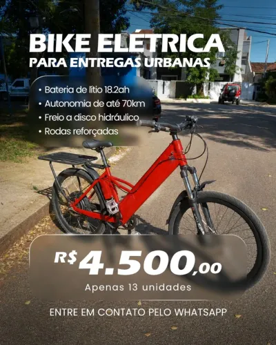 Bicicleta Elétrica Motor 500W Bateria 48V 18,2 amp