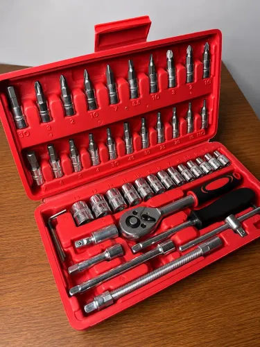 Kit de soquetes com catraca - 46 peças