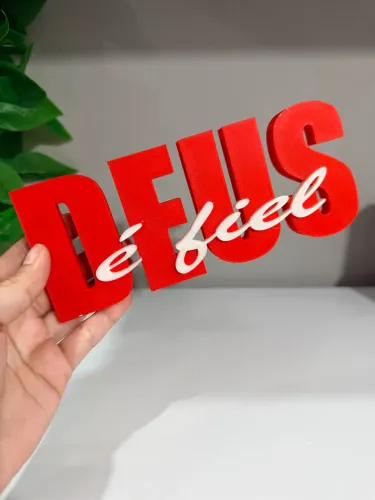 Plaquinha Decorativa Deus É Fiel