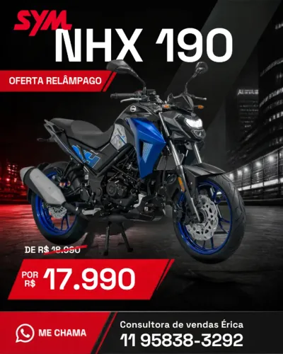 ERICA - NHX190 ABS - 2027 - ATÉ 24X NO CARTÃO SEM ENTRADA 
