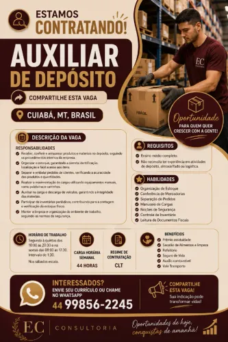VAGA | Auxiliar de depósito