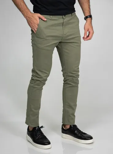 Calça Masculina Zara Chino Sarja Slim Verde 42