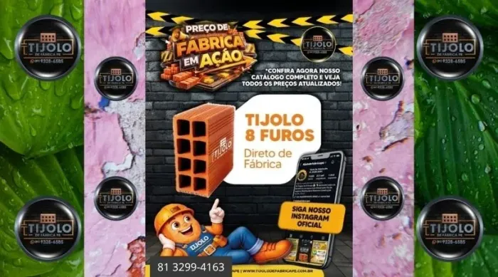 tijolo 8 furos fabricação própria