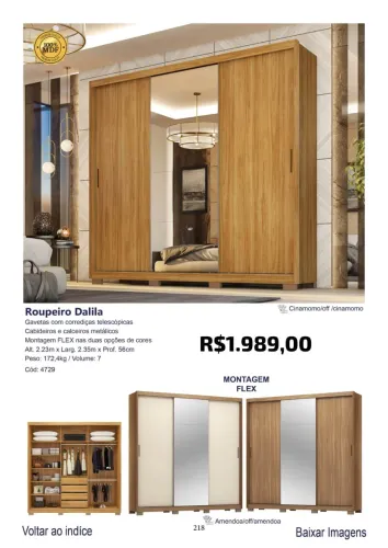 GUARDA ROUPA CASAL Roupeiro Dalila