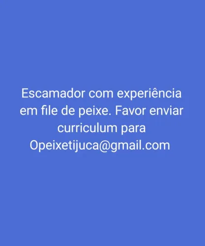 Escamador com experiencia