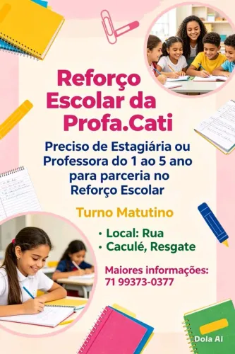 Parceria para Reforço Escolar no Resgate 