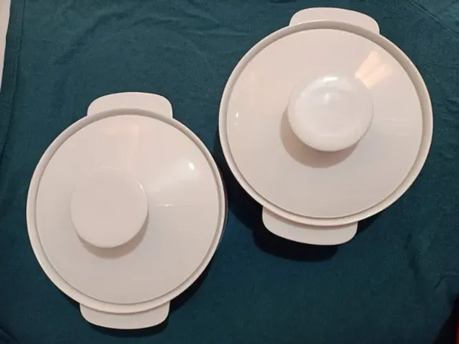 2 panelas de cerâmica branca 20cm