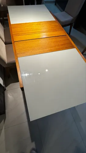 Mesa tampo de vidro 6 e 8 lugares