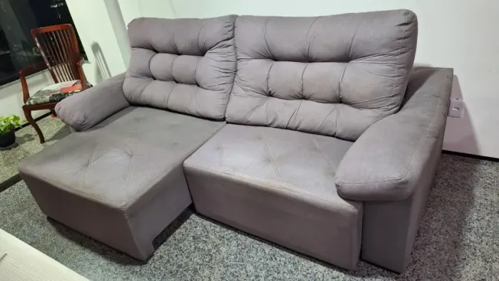 SOFÁ RETRÁTIL E RECLINÁVEL 2 LUGARES - SUPER CONFORTÁVEL (CINZA)