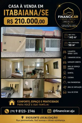 CASA À VENDA EM ITABAIANA/SE