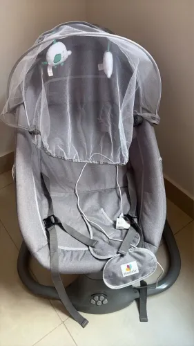 Cadeira De Balanço Para Bebê Mastela Techno Premium Elétrica Cinza