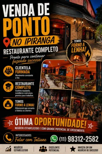 Passo o ponto restaurante completo perto do Museu do Ipiranga o 