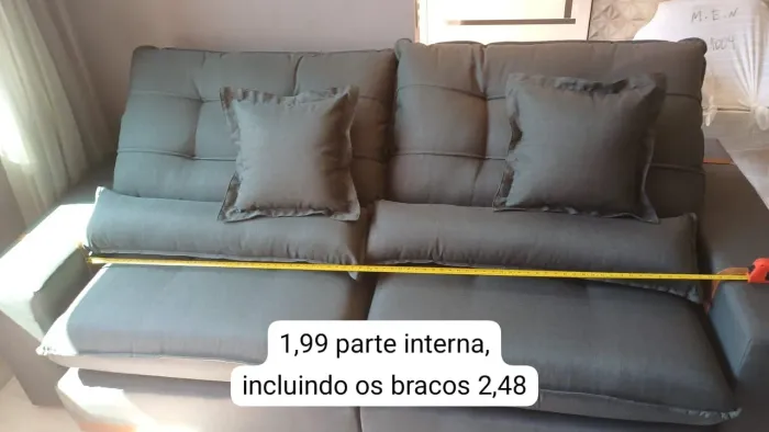 Sofa de 3 lugares reclinável e retrátil 