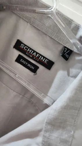 camisa social schiafine slim fit cinza 40