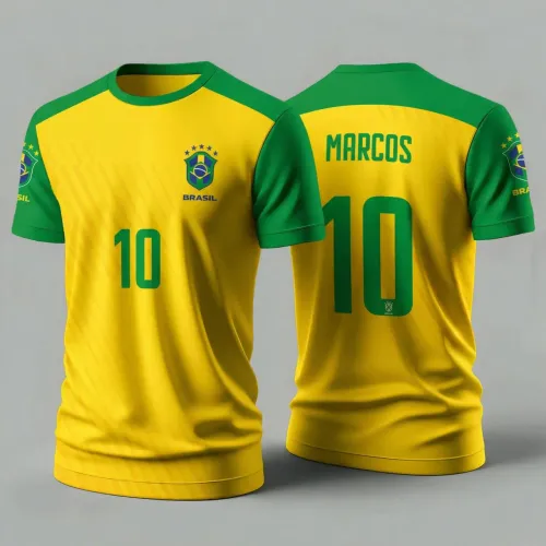Camisa do Brasil Personalizada para torcer na Copa - Camiseta Dry Fit