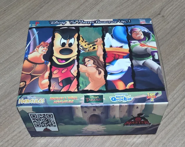 Box ps1 repro prensado Disney Mickey mania toy story 2 Hércules Donald tarzan
