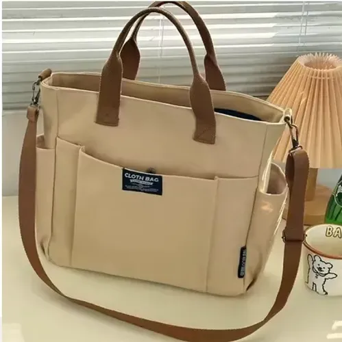 Bolsa feminina de lona multifuncional média 