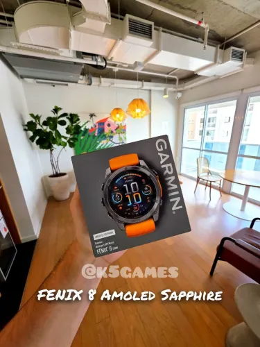 Garmin Fenix 8 Amoled Sapphire 51m - Laranja Lacrado - TODA LINHA FENIX ABC SP