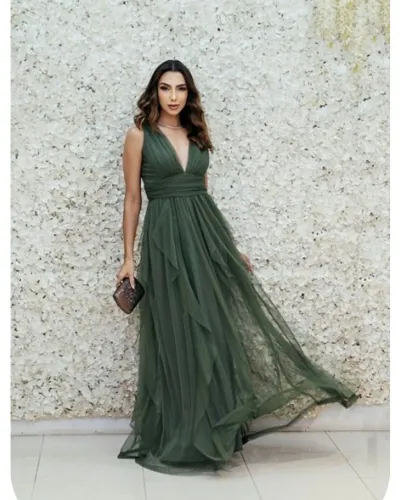 Vestido verde oliva