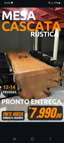 Mesa Cascata rústica