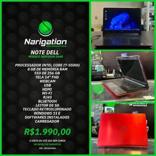 Notebook Dell Inspiron 5448 Intel I7 8gb RAM SSD 256gb