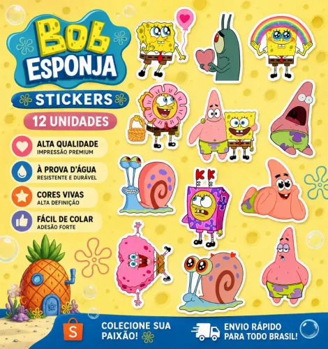 Kit Stickers | Bob Esponja