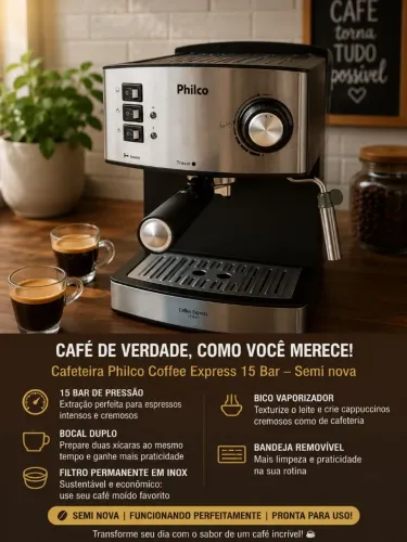 ? Cafeteira Expresso Philco 15 Bar - Semi Nova