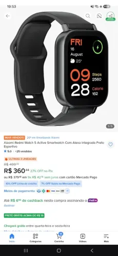 Smartwatch redmi watch 5 active