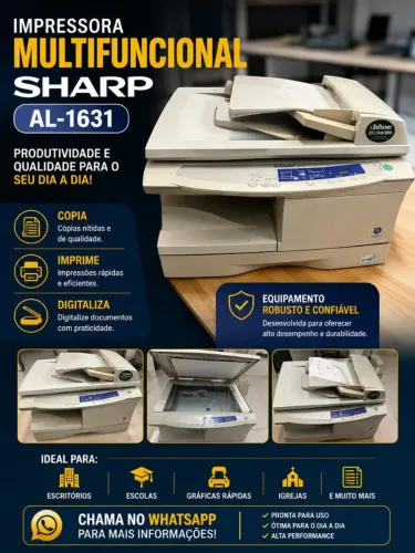 Copiadora Sharp AL-1631 127V | Laser | Escritório/Comércio | 16 ppm?