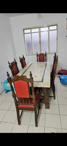 Mesa de jantar 6 cadeiras tampo granito
