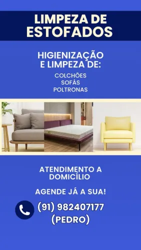 Lavagem de estofado: Sofá, colchão, cadeiras, poltronas, banco de carro, etc