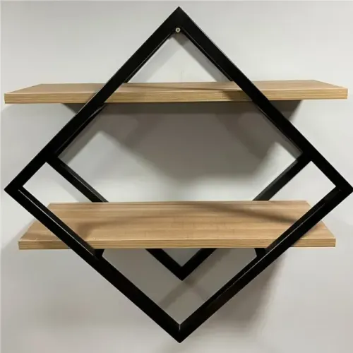 Nicho Industrial Suspenso Decorativo Para Sala Quarto Cozinh Preto