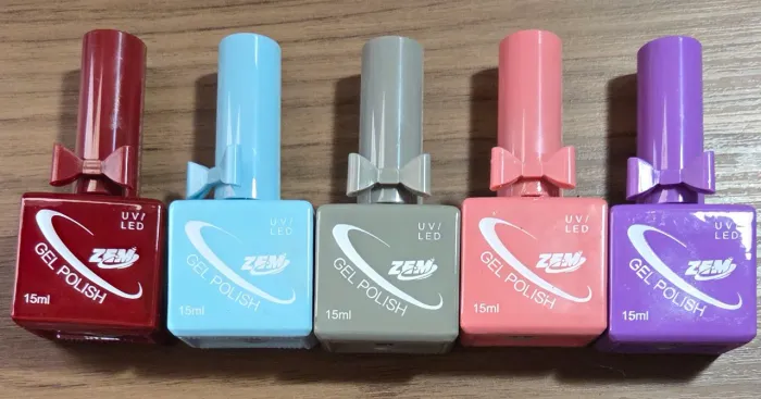 Kit 5 Esmaltes Gel ZEM 15ml com laçinho